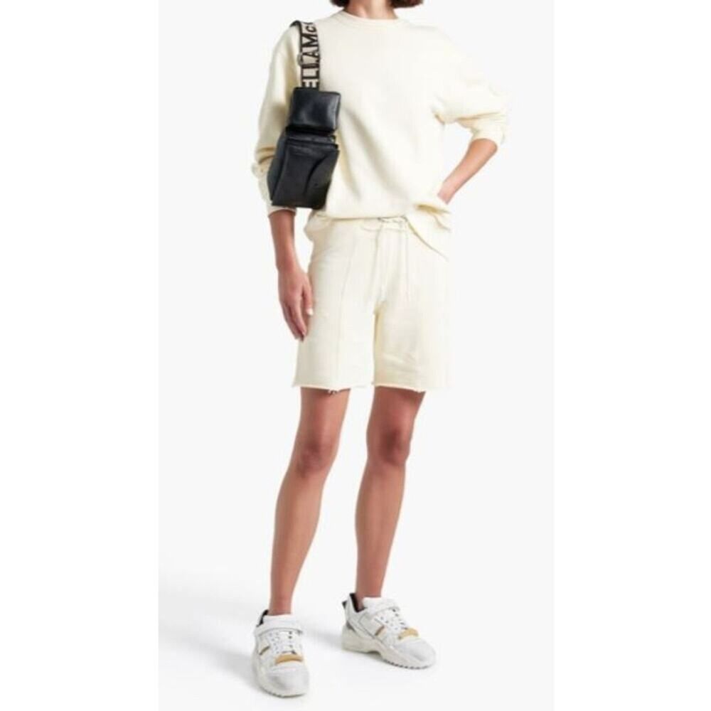 HELMUT LANG Women's Printed French-cotton terry shorts Custard XS NWT 210